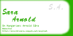 sara arnold business card